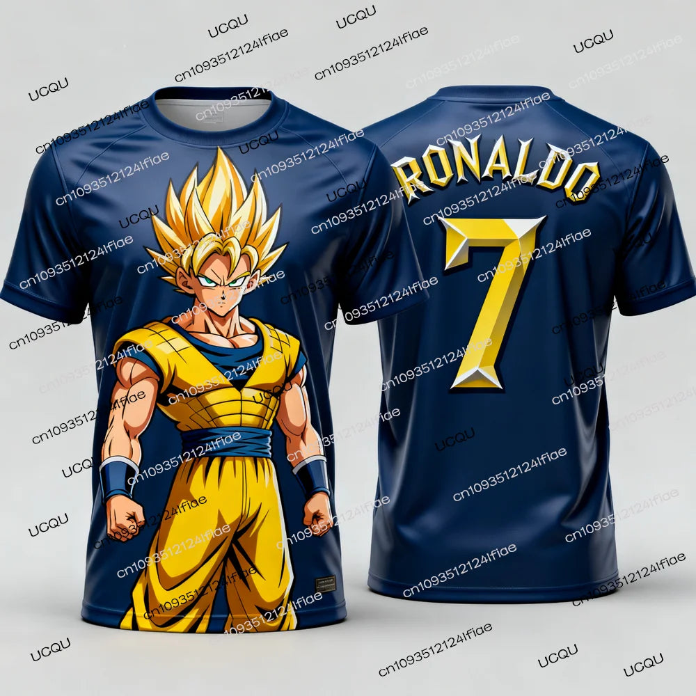 Dragon Ball Z Special Edition Ronaldo No. 7 Football Jersey T-shirt Fan Special Jersey Set KidsVegeta Football Training Uniform