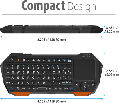 Mini Bluetooth Keyboard (QWERT) Rechargeable Wireless Keyboard with Touchpad for TV, PS4, PS4 Pro, PS5 Phone Laptop