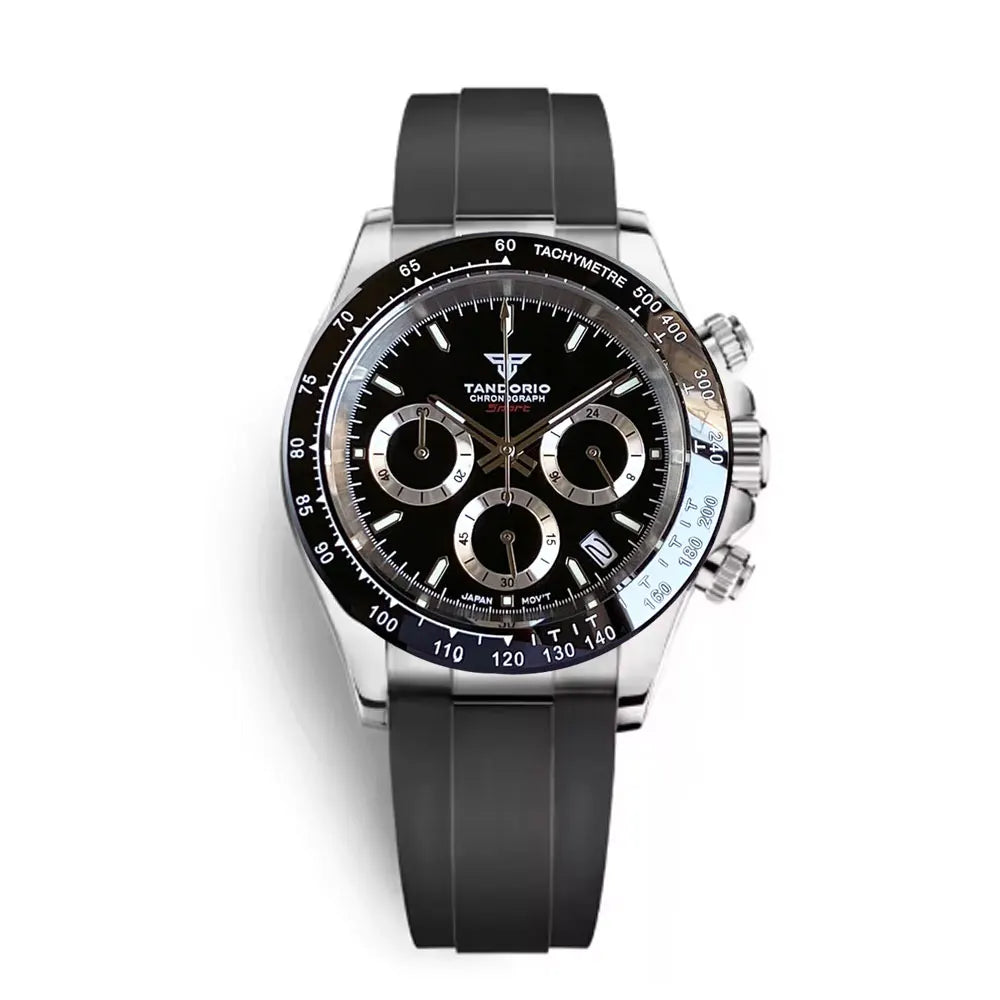 Relógio de Luxo para Homem VK63 com Movimento de Quartzo, Cronógrafo Business, 39mm, Aço/Ouro Rosa, Data, Mostrador Luminescente, Cronógrafo Completo