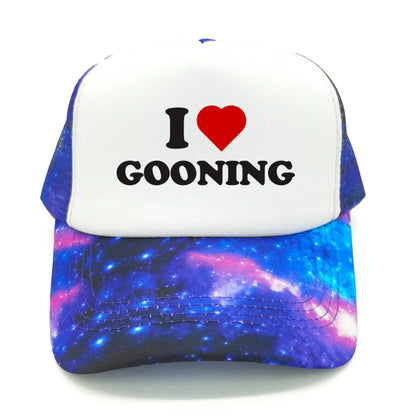 Casquettes de baseball humoristiques « I Love Gooning » – Casquette d'été tendance pour homme en maille, casquette de camionneur humoristique, casquettes unisexes d'extérieur en maille MZ-080