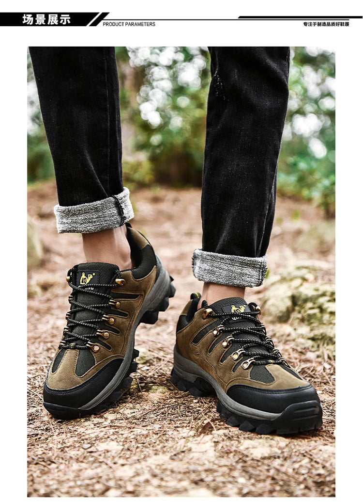 Winter Casual Shoes Men Leather Comfortable Walking Shoes Autumn Classic Outdoor Sneakers Women High Top Hiking Sneakers Lace Up