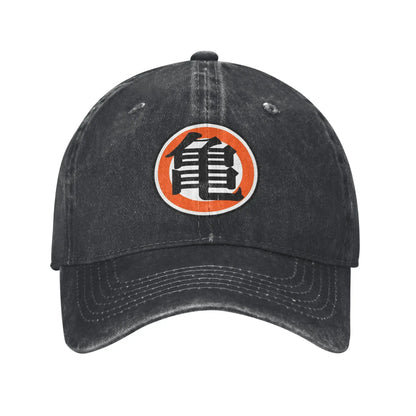 Dragon Ball Master Rosh TURTLE SCHOOL Unisex Baseball Cap Distressed Washed Caps Hat Fashion Outdoor Unstructured Soft Headwear, Produit gaming premium Fraquane
