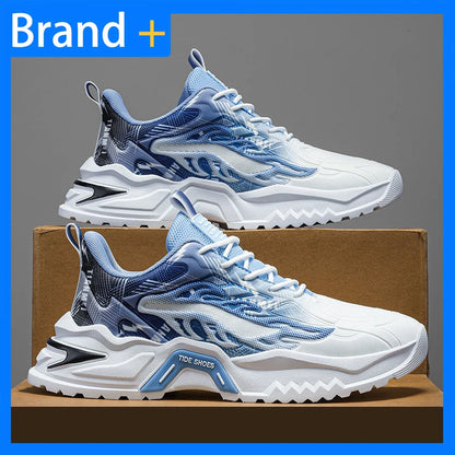 Scarpe sportive da uomo alla moda con lacci, versatili, antiscivolo, con suola spessa, per adolescenti, da indossare tutti i giorni, comode scarpe da corsa casual da uomo