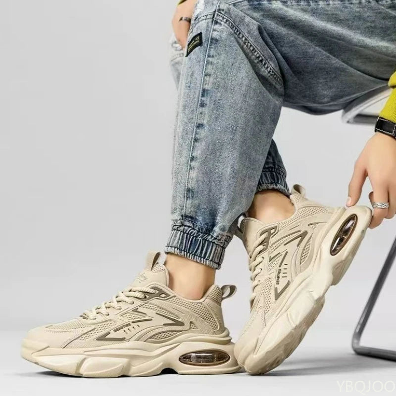 Fashionable versatile spring autumn new explosive thick soled men's shoes casual comfortable height increasing sports shoes