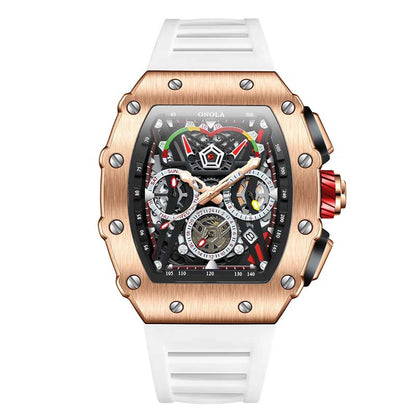 ONOLA Luxury Men Mechanical Watch with Hollow Out Luminous Automatic Watch 3Bar Waterproof Reloj Hombre