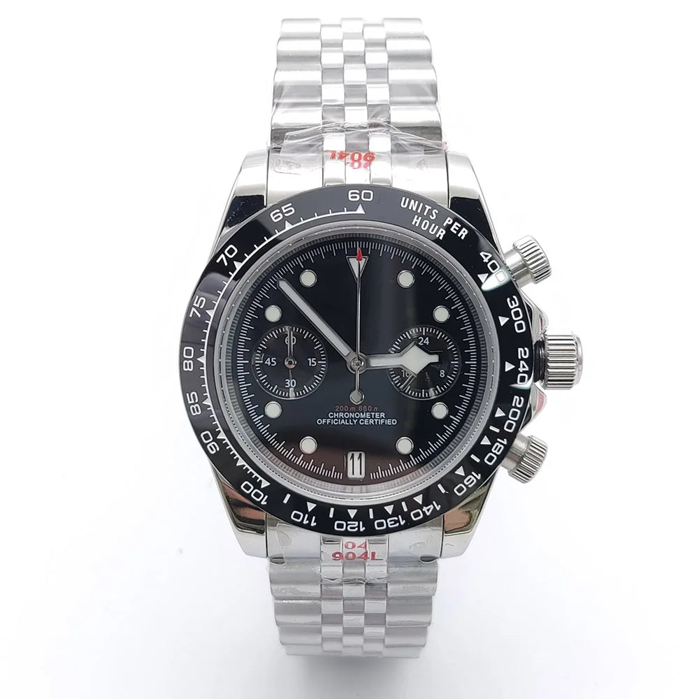 Fashions 39.5MM Quartz Watch VK64 Chronograph Men's Watch Sapphire Glass design vintage Watch Wristwatches Calendar