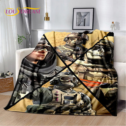 3D COD, Call of Duty геймърско меко плюшено одеяло, фланелено одеяло за всекидневна, спалня, легло, диван и офис покривало