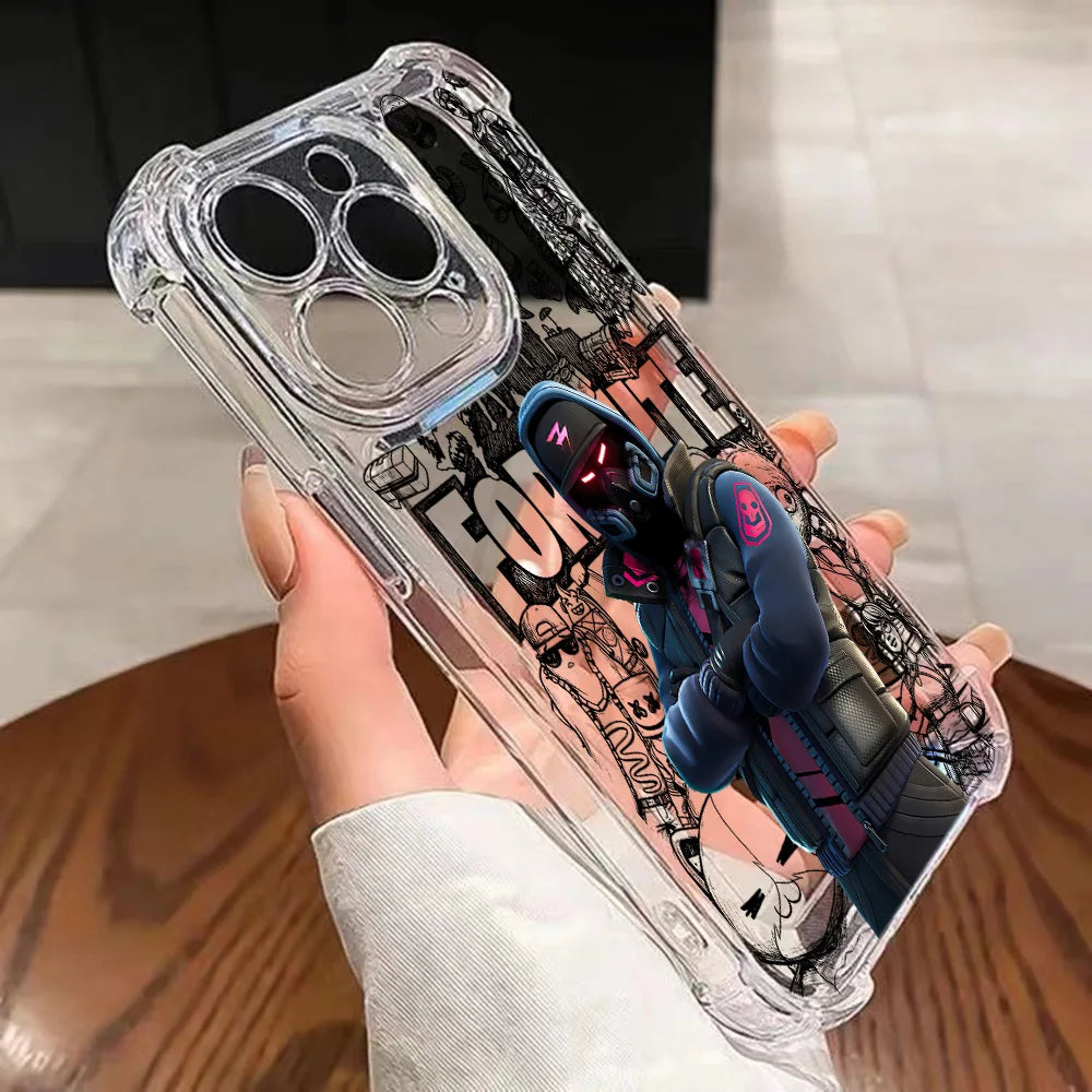 Capa de telemóvel Fortnite para Samsung Galaxy S26 S25 S24 S23 S22 S21 S20 Edge FE Ultra Plus 4G 5G, em TPU transparente antiqueda