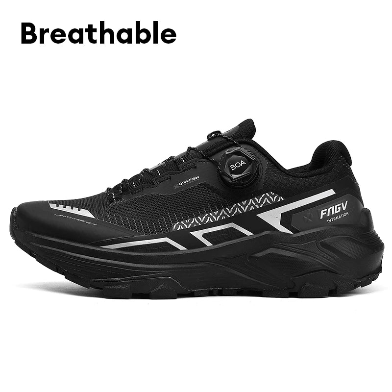 Men's Running Shoes with Rotating Buckle Breathable Mesh Lightweight Sneakers for Men Gym Workout Casual Waterproof Sports Shoes