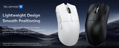 Безжична геймърска мишка ATTACK SHARK X11SE, Tri-Mode, суперлека 63g със сензор PAW3311, 22000 DPI, батерия 300mAh, двоен драйвер