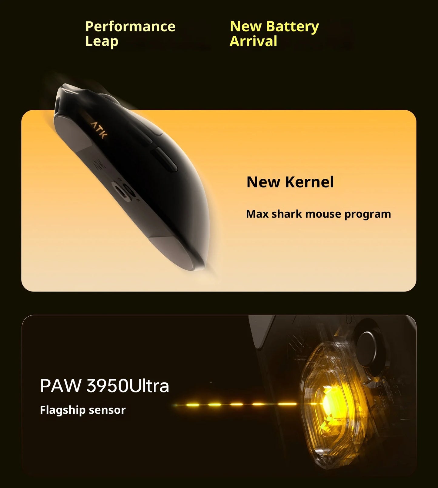 ATK X1 V2 Ultimate 2.0 Mouse Wireless Paw3950 Ultra 54g Lightweight 750ips 0.163ms Low Latency 650ips Gamer New Accessory Gifts