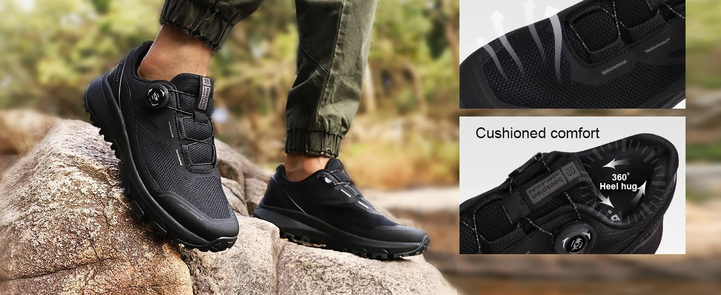 Baasploa Men Hiking Sneakers Brand High Quality Trekking Climbing Shoes Male Rotating Button Luxury Designer Outdoor Sneakers