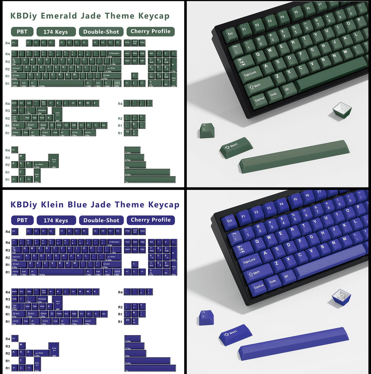 KBDiy GMK MarrsGreen Keycap teclas ISO de PBT double shot con perfil Cherry para kit DIY de teclado mecánico gamer Gaming Point KeyCap