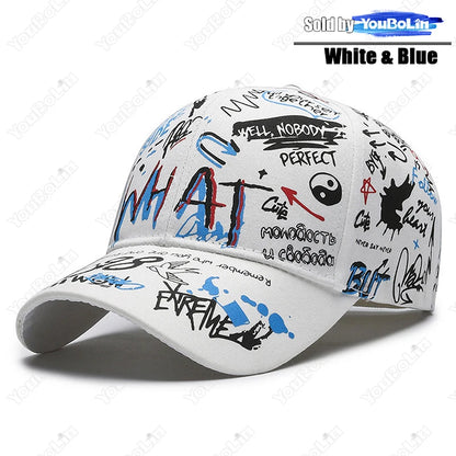 Cappellino da baseball graffiti per uomo e donna – Cappello regolabile in cotone stile street snapback