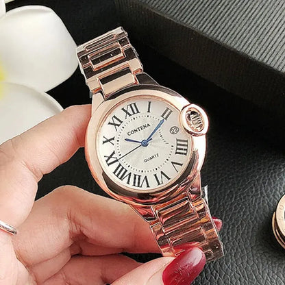 New Brand Luxury Stainless Steel Men and Women Luxury Atmosphere Quartz Watches Fashion Blue Balloon Women Date Watch Suit