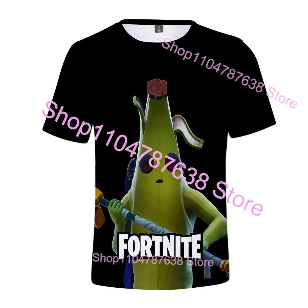 Summer T-shirt Raven Ultima Knight F-Fortnite T Shirt 3D Print Banana Peely Men's Tee Battle Royale Game Tops Birthday Gifts