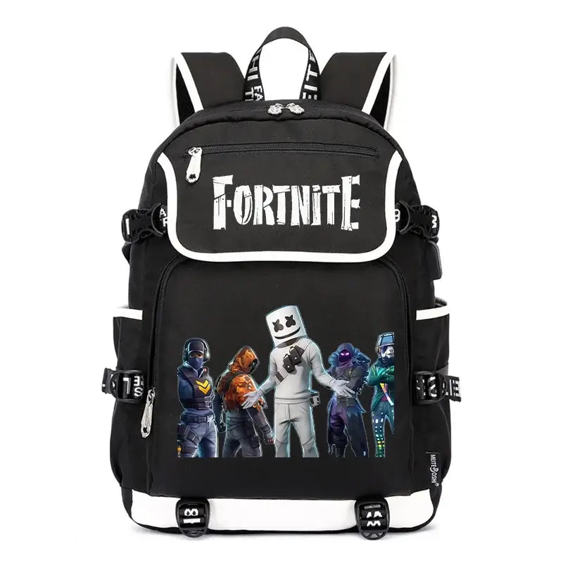Fortnites Large Capacity Backpack Casual Shoulder Bag with USB Port Unisex Anime Students Schoolbag New Stylish Stationery Gift