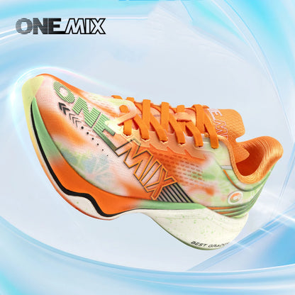 ONEMIX New Nylon Carbon Board Marathon Running Racing Shoes Shock-relief Professional Stable Support Ultra-light Rebound Sneaker