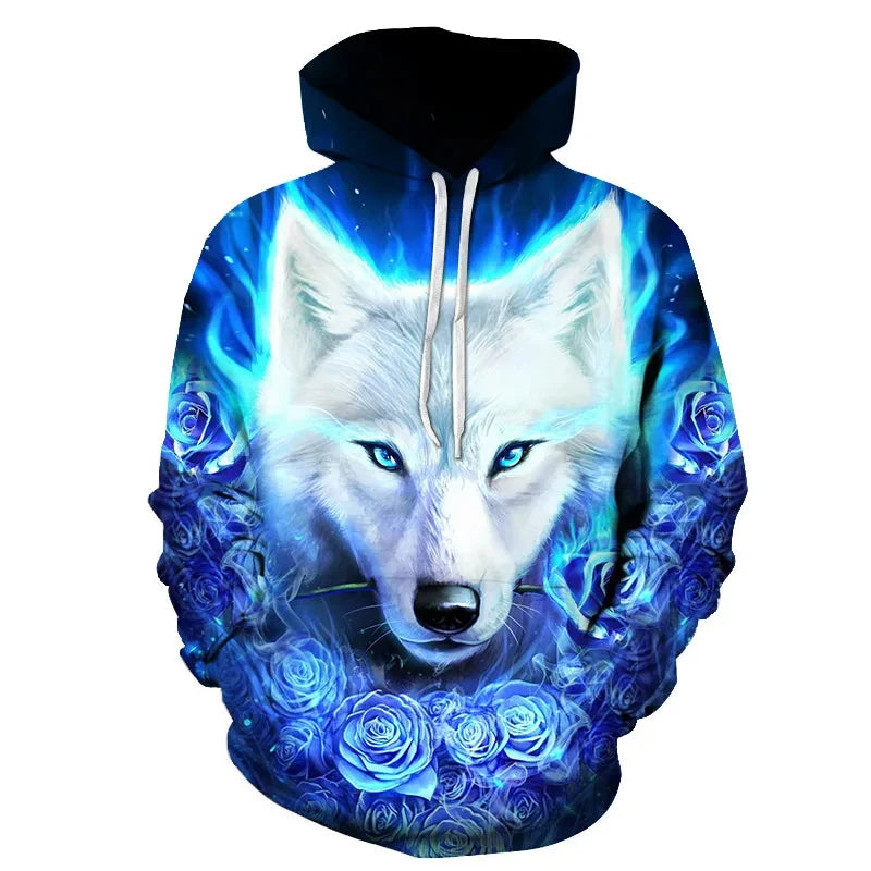 Ferocious Wolf Head Anime Sweatshirt 3D Printed Hoodies Men/Women Fashion Clothing Harajuku kids Men coat