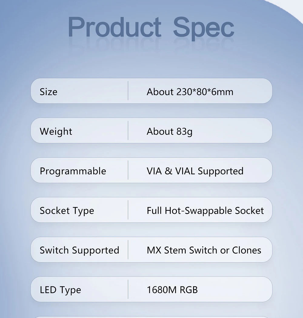 CSTC40 40 RGB 40% Hot Swappable Mechanical Keyboard PCB Programmed VIA VIAL software Macro Firmware RGB Switch Type C Planck