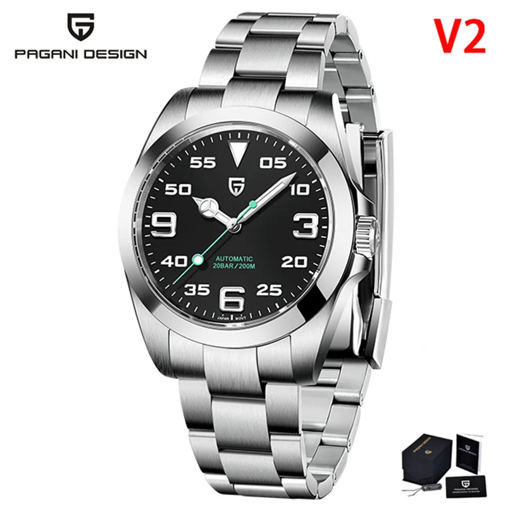 PAGANI DESIGN PD-1692 Men's Automatic Watches 40MM Stainless Steel Mechanical Wristwatch Sapphire AR Coated Waterproof Watch V3