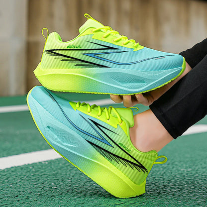 New breathable lightweight running shoes for men, summer couple mismatched mesh shock-absorbing sports shoes, fashionable casual