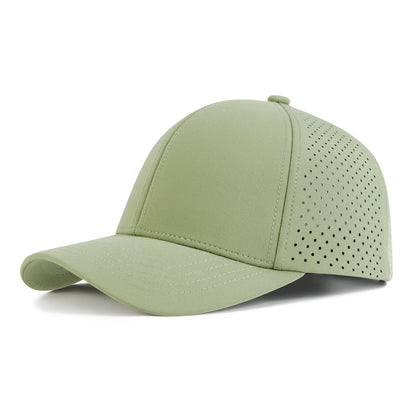 Casquette de baseball pour homme VOBOOM à séchage rapide, en maille découpée au laser, à visière incurvée et fermeture à pression, pour le sport en plein air, la course à pied et les voyages, couleur noire