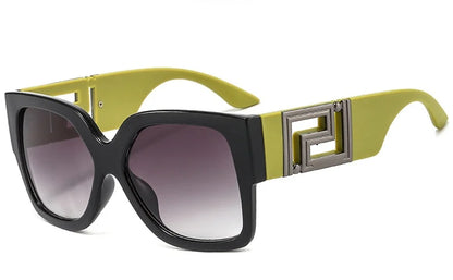 Light Luxury Square Large Frame Sunglasses With Hollow Temples, Personalized Catwalk Sunglasses, Women's Casual Sunglasses UV400