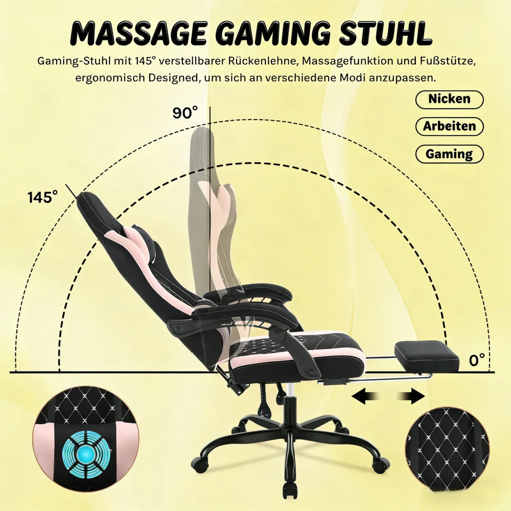 Soft Massage Gaming Chair, Ergonomic Computer Chair, Swivel Office Chair (Office Chair Only)
