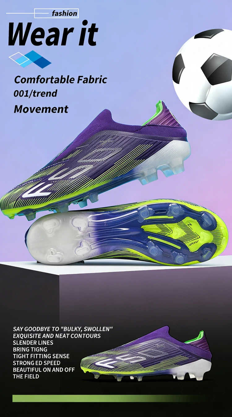 New Men Soccer Shoes Outdoor Anti-Slippery Youth Sports Shoes Ultralight Turf Comfortable Football Boots