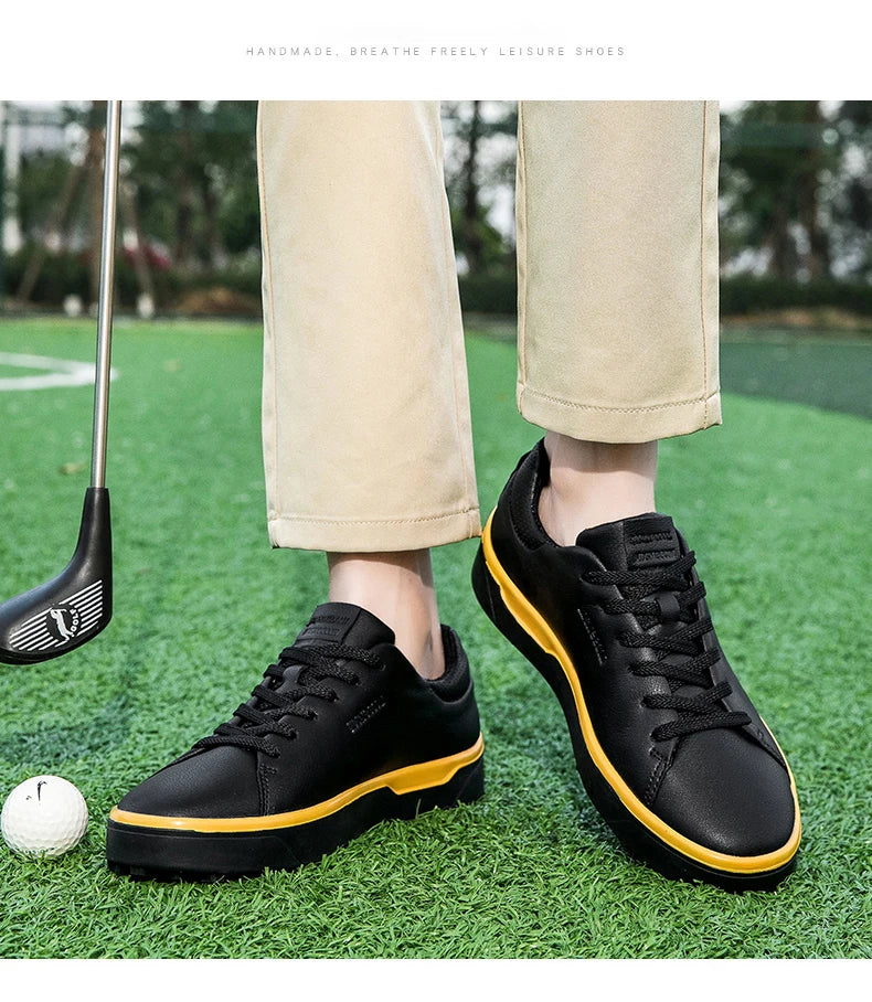 Golf Shoes Men Big Size To 47# Rotating buckle Professional Non Slip Spikeless Outdoor Beginner Training Golf Sneakers Unisex