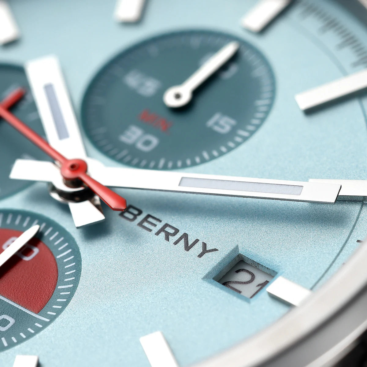 BERNY Chronograph Watch for Men/Women 37mm Dial Woven Fabric Sapphire AR Coated 5ATM Fashion Sport Calendar 316L Couple Watch