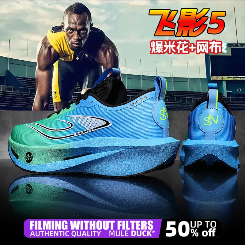 Carbon Plate Sports Running Shoes Marathon Men Breathable Lightweight Women's Comfortable Athletic Nonskid Chunta Sneakers