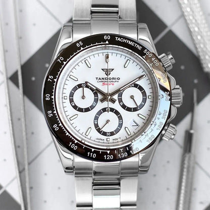 Relógio de Luxo para Homem VK63 com Movimento de Quartzo, Cronógrafo Business, 39mm, Aço/Ouro Rosa, Data, Mostrador Luminescente, Cronógrafo Completo
