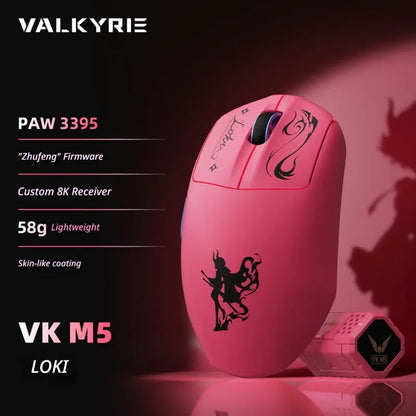 Mouse gaming wireless VALKYRIE VK M5 PRO con doppio 8K, ricevitore con display intelligente, ergonomico, leggero e a bassa latenza