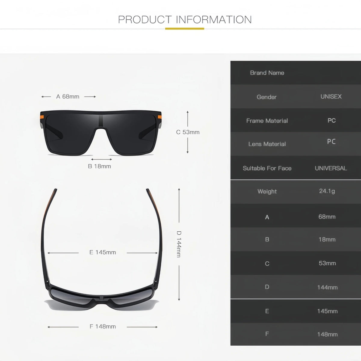 Oversized Square Fashion Sunglasses Monolithic UV400 Lens for Driving Vacation Daily Unisex Retro Shield Classic Elegance