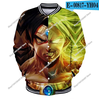 Dragon Ball Streetwear Baseball Uniform for Man Women Son Goku Adults Costumes Jackets Spring Fall Coat Cardigan Sweatshirt Gift
