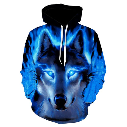 Ferocious Wolf Head Anime Sweatshirt 3D Printed Hoodies Men/Women Fashion Clothing Harajuku kids Men coat