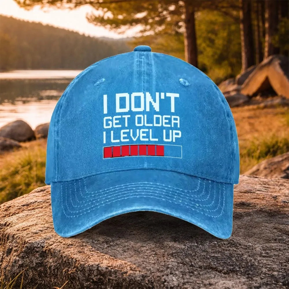 Gamer Level Up födelsedagsbaseballkeps i tvättad bomull, justerbar utomhus-truckerhatt