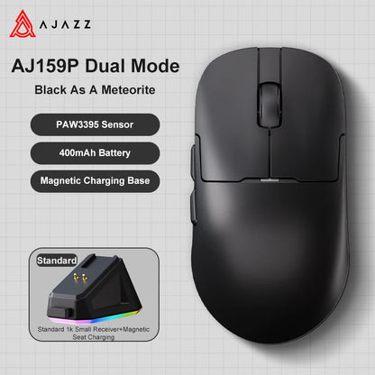 AJAZZ AJ159 APEX Wireless Gaming Mouse, Lightweight RGB Gaming Mouse with Magnetic Charging Dock, Bluetooth & 2.4GHz, Up to 30,000 DPI for PC & Laptop