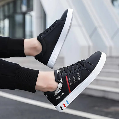 Men's Low-Top Skateboarding Sneakers - Breathable Synthetic Upper, Durable Pvc Sole, Round Toe Design, Suitable for Casual and Formal Wear Skateboard Shoes, Casual Shoes, Stylish Lace-Up Design, Equipped with Comfortable Fabr