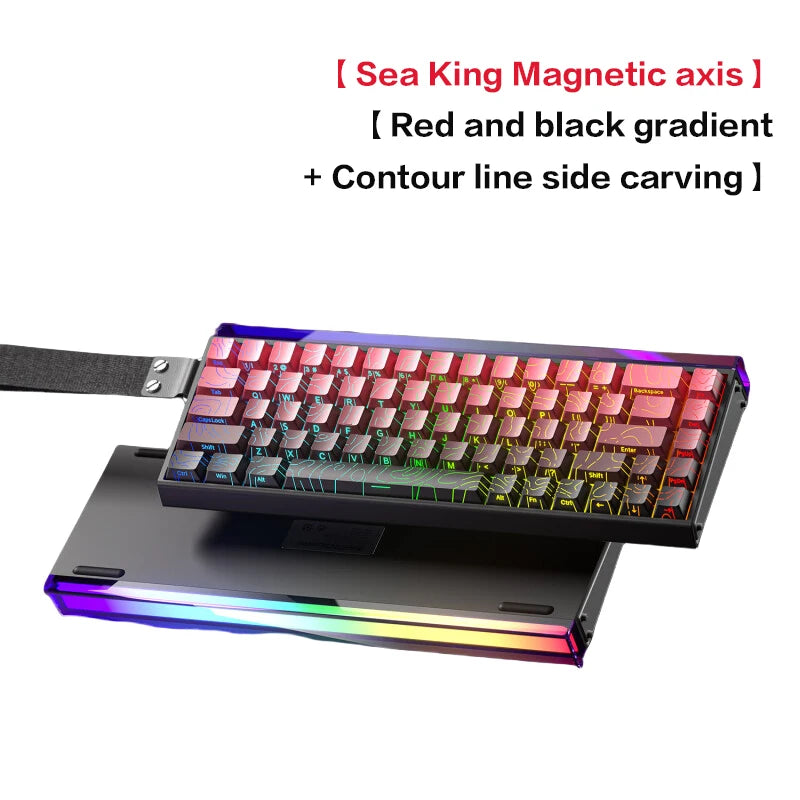 Teclado Mecânico Gaming AULA HERO 68 HE com Eixo Magnético RT, Iluminação RGB com Fio, Taxa de Polling 8K e Gravação Lateral