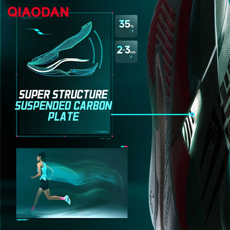 QIAODAN Feiying PB6.0 Men's Marathon Racing Running Shoes Full Palm Carbon Plate Sneakers Lightweight Sports Shoes QDB023261299