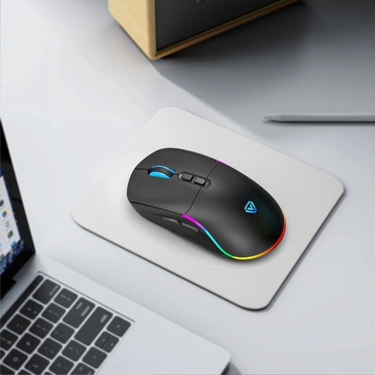 Rato Tri-Mode 2.4G sem fios/Bluetooth/com fios, DPI ajustável em 6 níveis, bateria de 500mAh, iluminação RGB, rato de gaming e eSports com macro para escritório