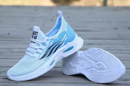 Breathable Running Shoes Men's Sporty Casual Outdoor Travel Lightweight Rubber Outsole Flat Heel round Toe Knitted Mesh Upgraded
