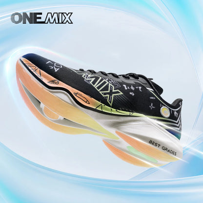 ONEMIX New Nylon Carbon Board Marathon Running Racing Shoes Shock-relief Professional Stable Support Ultra-light Rebound Sneaker