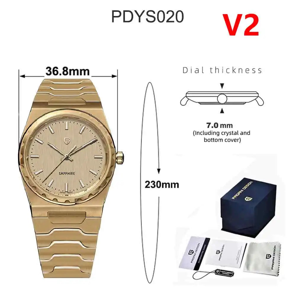 PAGANI DESIGN 2026 new ultra-thin 7mm quartz men's watch stainless steel sapphire 10Bar waterproof C3 upgrade V2 reloj hombre
