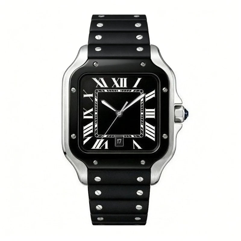 New Luxury Men's Quartz Watch Classic Retro Style Women's Watch Roman Numerals Date Display Stainless Steel Japanese Movement