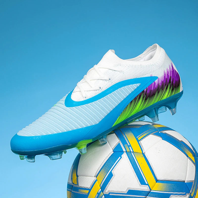 New Men Football Boots Cleats Shoes Soccer Long Spikes FG Ultralight Training Soccer Shoes Non-Slip Outdoor Match Drop Shipping