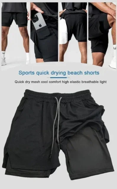 Calções de Desporto Masculinos Americanos Confortáveis de Cinco Pontos, Dupla Camada, Periférico de Anime Dragon Ball GOKU Vegeta, Modelo Mais Recente